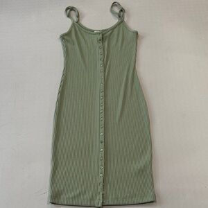Guess Green Ribbed Midi Dress